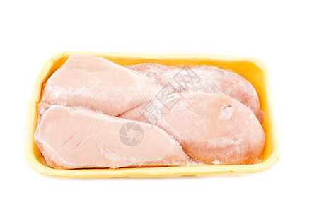 白色对象生食冷冻鸡胸肉图片