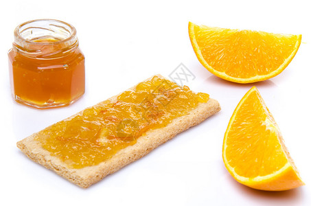 橙果酱和烤面包图片