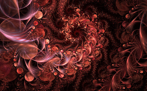 童话无限抽象花卉图案鲜艳的色彩和闪发光的质地用于创意图形设计的数字分形艺术品神秘的螺旋计算背景图片