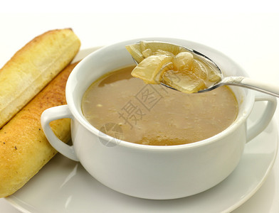 法兰西洋葱汤一碗图片