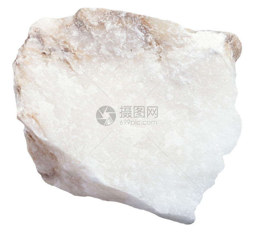 沉积岩标本的宏观拍摄白色背景上分离的硬石膏图片