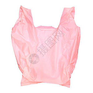 粉塑料袋在白背景与图片