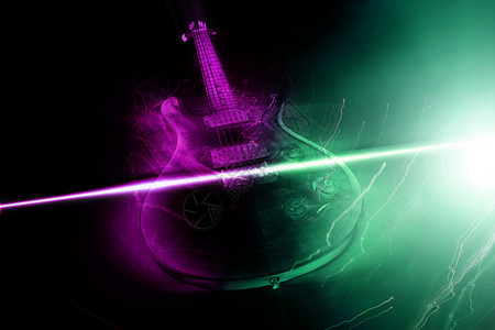 电吉他和光线概念图片