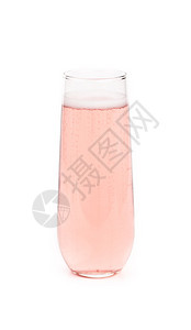 粉红香槟玻璃杯孤立在白色图片