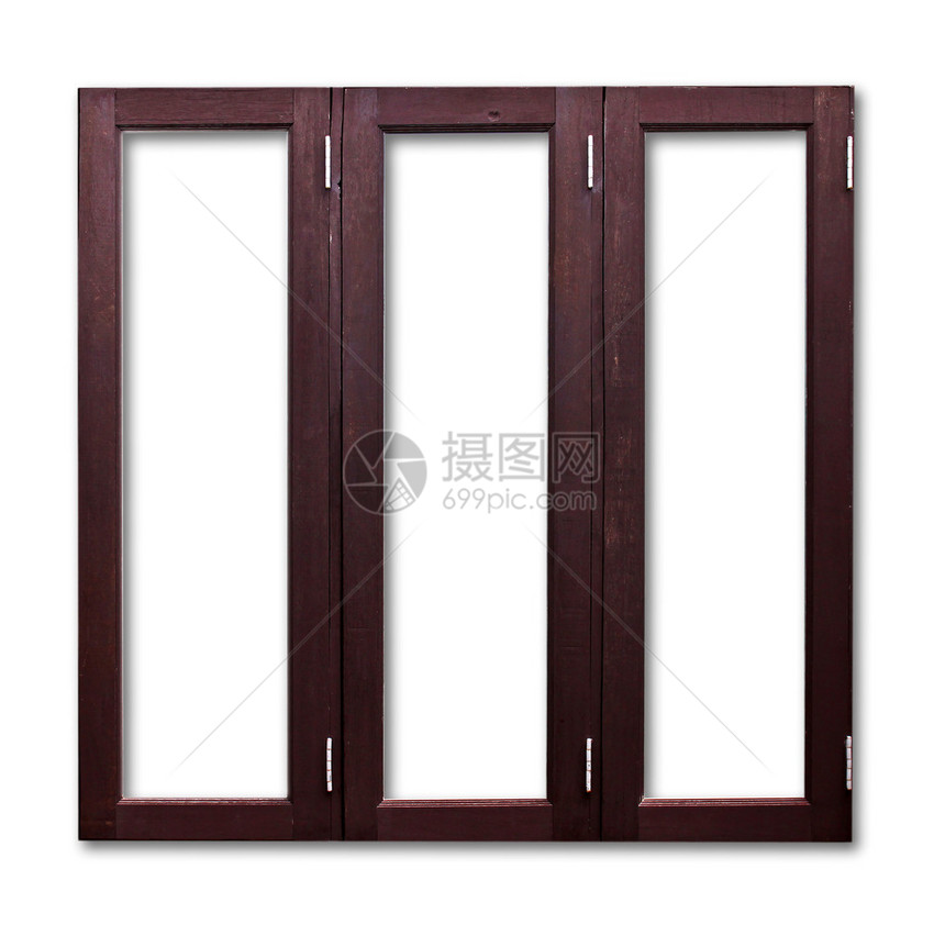 孤立的木制窗框图片
