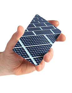 带太阳能电池板的卡片手图片