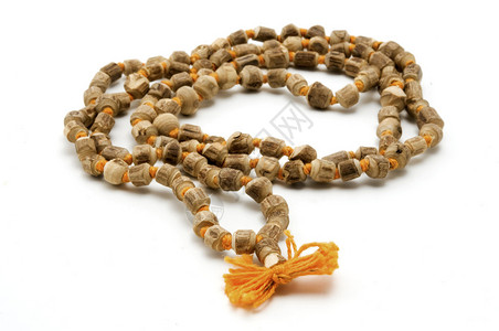 JapaMala印度教徒和佛教徒常用的一套珠子背景图片