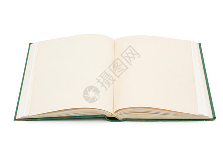 一本空白页的开放书以白字学习作图片