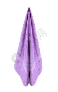 白色背景上的紫色手巾图片