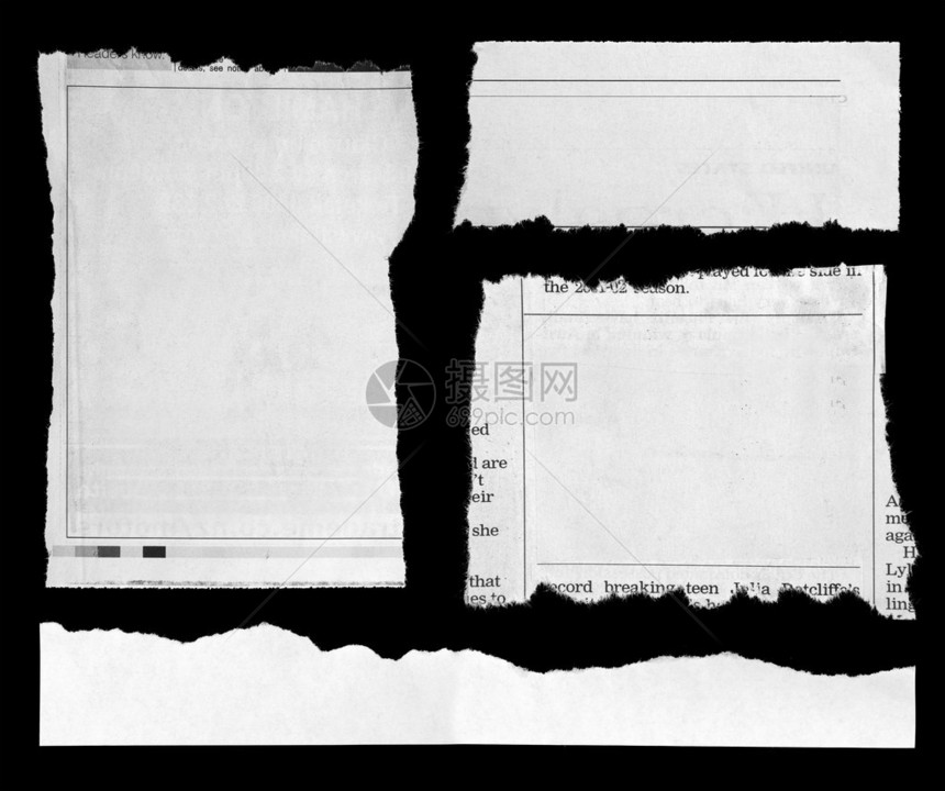 黑色上的撕破纸块图片