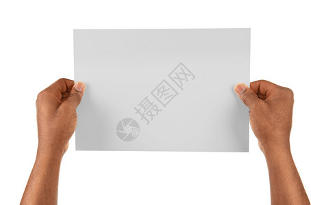 男手握白纸图片