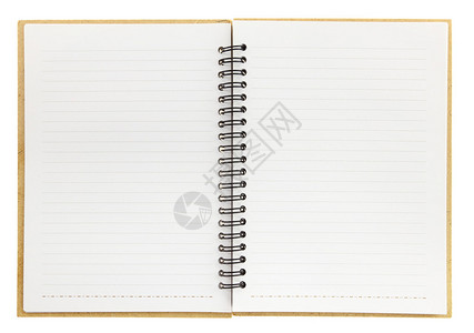 空白的开放笔记本在白图片