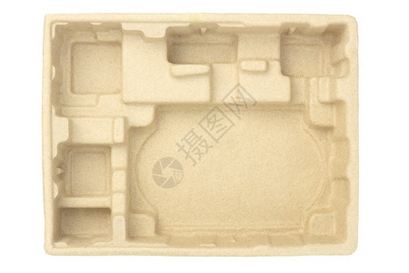 白色背景上的纸浆保护包装经焊接背景图片