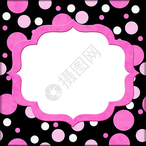 您的消息或邀请的粉色和黑色圆点背景中图片