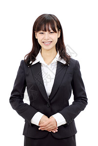 微笑的年轻亚洲商界女强人的肖像图片
