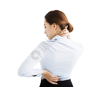肩颈疼痛的女商人图片