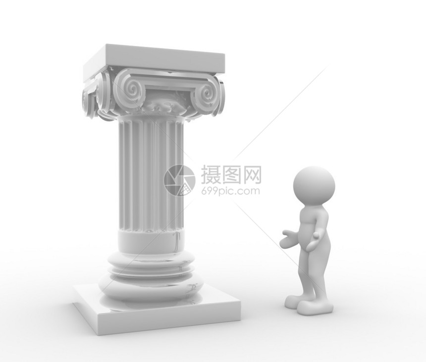 3d表示人说明和白色背景上图片