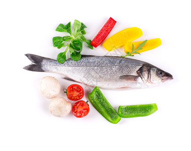 新鲜海鲈和蔬菜的成分图片