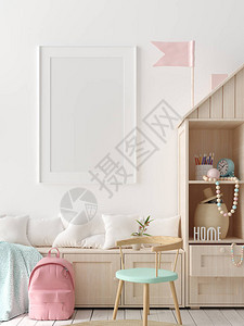 装上海报儿童卧室墙壁内背景斯堪的纳维亚背景图片