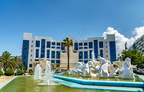 阿尔及利亚首都阿尔及的喷泉和图片