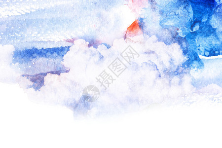 云的抽象水彩插图天空的水彩插图片