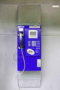 泰国曼谷的蓝色公用电话图片