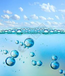 液体中的气泡抽象自然背景图片