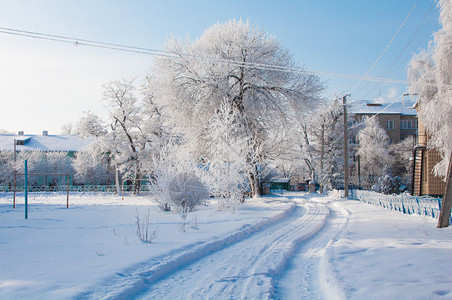 城市的冬季景观图片
