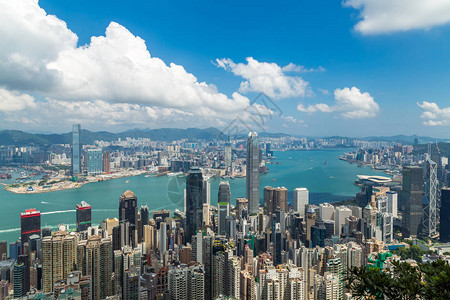 香港市天际的全景图片