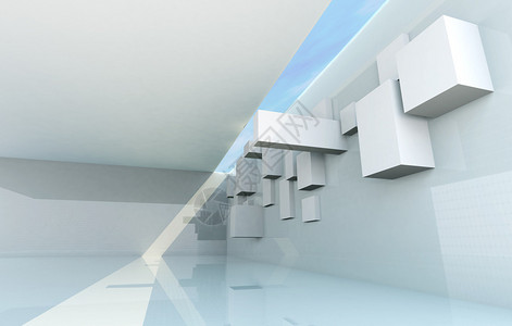 抽象建筑概念画廊内部图片