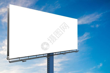 蓝色天空的大型广告牌3D图片