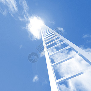 梯子伸向天空的图像图片
