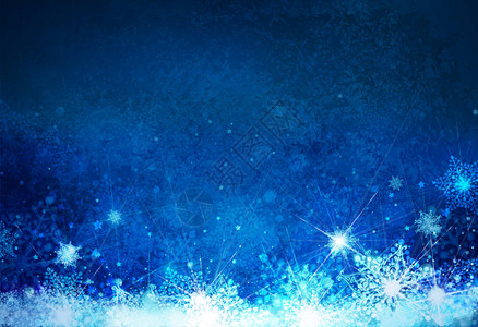 冬天蓝色雪花背景背景图片