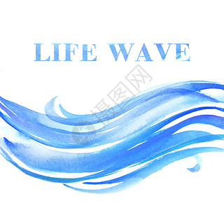 水彩波蓝色手绘波背景图片