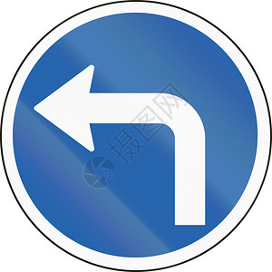 冰岛交通标志前方左转背景图片