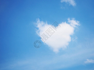 清晰蓝天上的云心形图片