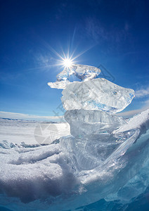 贝加尔湖冬季的冰河图片