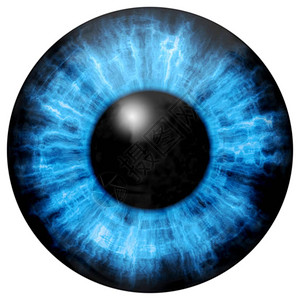 蓝眼睛虹膜的插图光反射背景图片