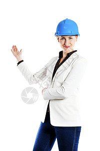 商业女建筑设计师经理人以白色背景图片