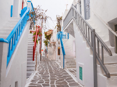 希腊Mykonos镇街景图片