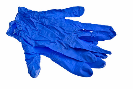 深蓝色的乳胶手套被图片