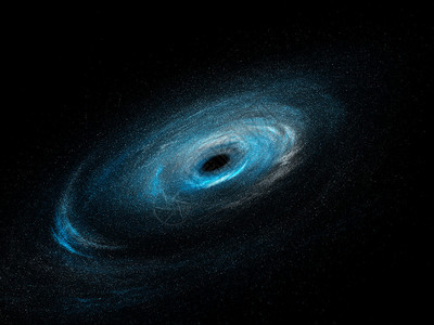 带有恒星和黑洞的螺旋星系计算机背景图片
