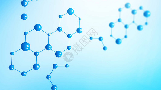 蓝分子或蓝底原子图片