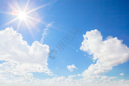 蓝天与太阳和白云背景图片
