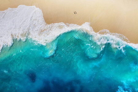 海岸作为从顶视图的背景从顶视图的绿松石水背景从空气的夏天海景印度尼西亚努沙佩尼达岛旅背景图片