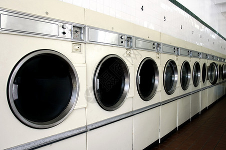 一台美国洗衣房背景图片