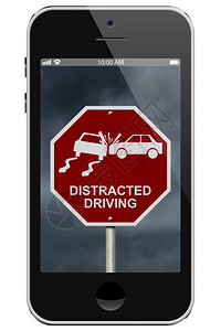 分心驾驶警告手机警告分心驾驶标志隔离图片