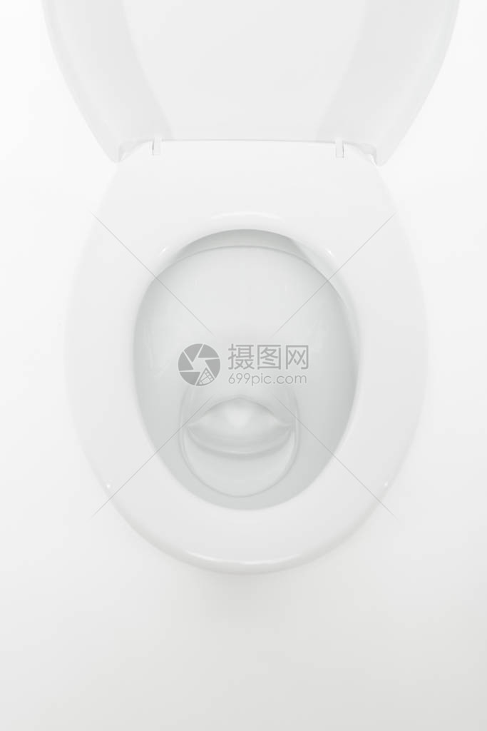 现代陶瓷清洁厕所的顶部视图图片