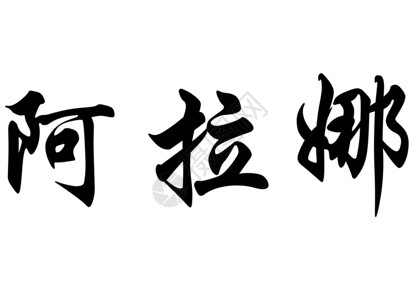 汉字书法字符或日文字符的英文名称图片