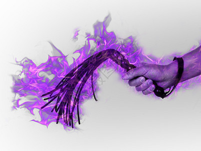 黑皮鞭在鬼手上—紫色高清图片